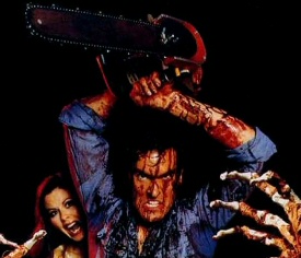 Bruce Campbell and chainsaw from Evil Dead Bruce Campbell and chainsaw from Evil Dead