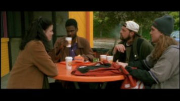 Linda Fiorentino, Chris Rock, Kevin Smith and Jason Mewes from Dogma Linda Fiorentino, Chris Rock, Kevin Smith and Jason Mewes from Dogma