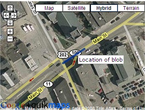 The location of The Blob in Lewiston, Maine on Google Maps