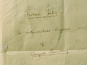 Title page of the play Fröken Julie by August Strindberg