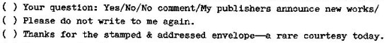 Robert A. Heinlein response letter Robert A. Heinlein response letter