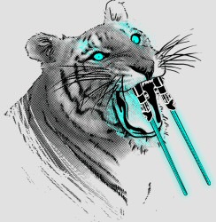 Threadless: Lightsaber-toothed tiger Threadless: Lightsaber-toothed tiger