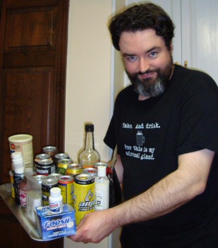 Widge with a sampling of his caffeine collection Widge with a sampling of his caffeine collection