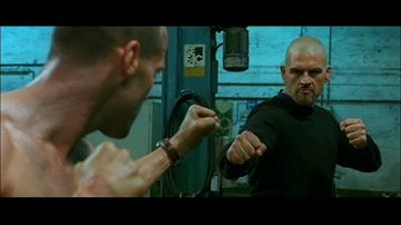 Jason Statham about to deploy some fisticuffs in The Transporter