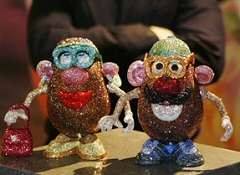 Mr. and Mrs. Potato Head, totally blinged out Mr. and Mrs. Potato Head, totally blinged out