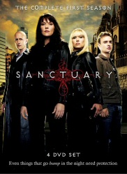 Sanctuary: The Complete First Season DVD cover art Sanctuary: The Complete First Season DVD cover art