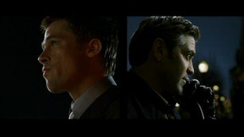 George Clooney and Brad Pitt in Ocean's Eleven George Clooney and Brad Pitt in Ocean's Eleven