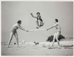 Exercising on the Beach