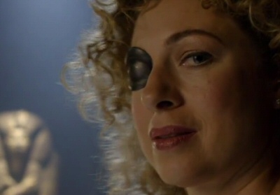 River Song with eyepatch from the Doctor Who fall trailer River Song with eyepatch from the Doctor Who fall trailer