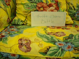 Thrift Store Battle Yellow Couch from Heather C. Thrift Store Battle Yellow Couch from Heather C.