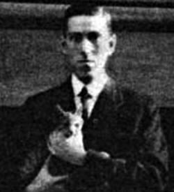 Lovecraft with cat Lovecraft with cat