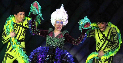 Flotsam, Ursula and Jetsam from the Manila production of The Little Mermaid
