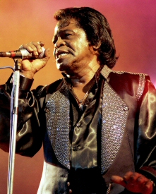 James Brown with mic James Brown with mic