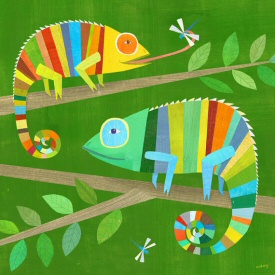 Striped Chameleons Print Striped Chameleons Print