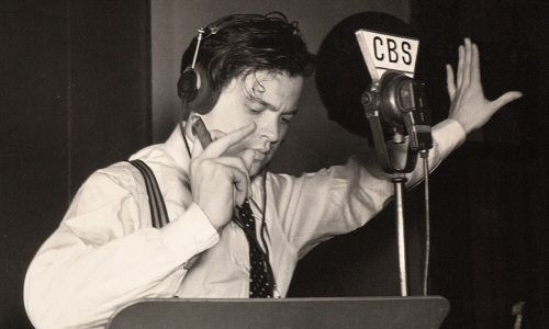 Orson Welles and mic Orson Welles and mic