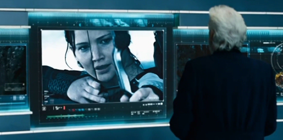 Jennifer Lawrence and Donald Sutherland in Hunger Games: Catching Fire
