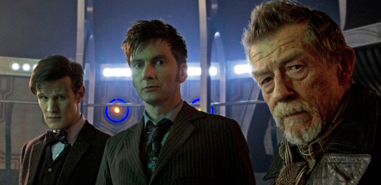 Matt Smith, David Tennant and John Hurt, all as The Doctor Matt Smith, David Tennant and John Hurt, all as The Doctor