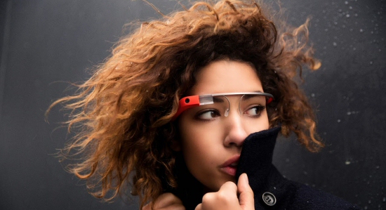 Model Wearing Google Glass Model Wearing Google Glass