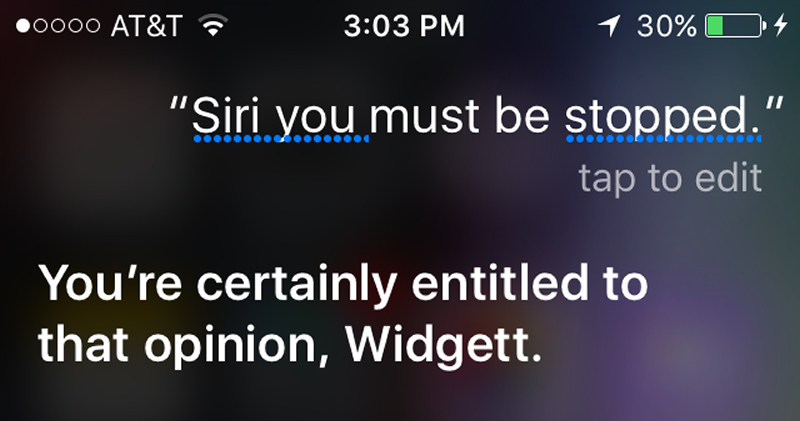 Siri, You Must Be Stopped